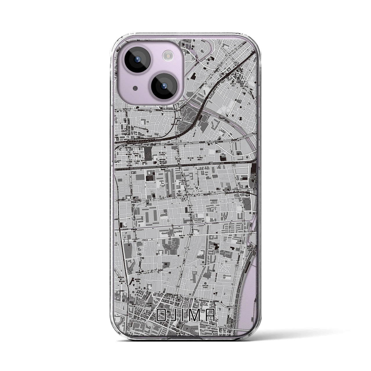 【大島(東京都)】地図柄iPhoneケース(クリアタイプ)