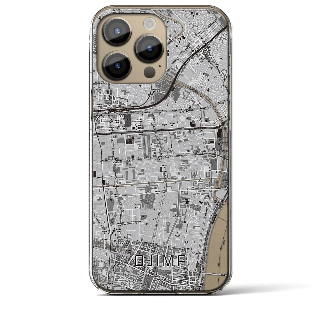 【大島(東京都)】地図柄iPhoneケース(クリアタイプ)