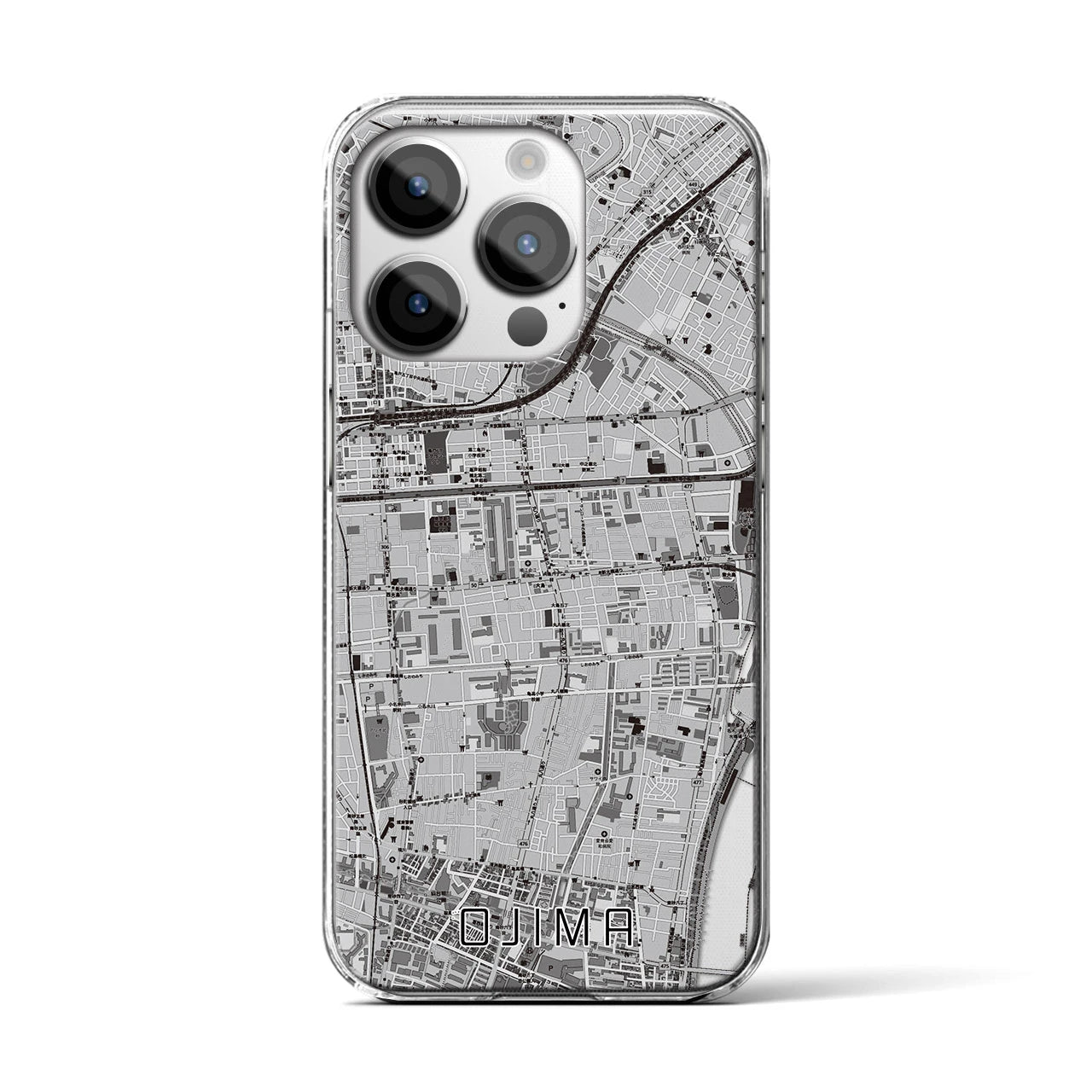 【大島(東京都)】地図柄iPhoneケース(クリアタイプ)