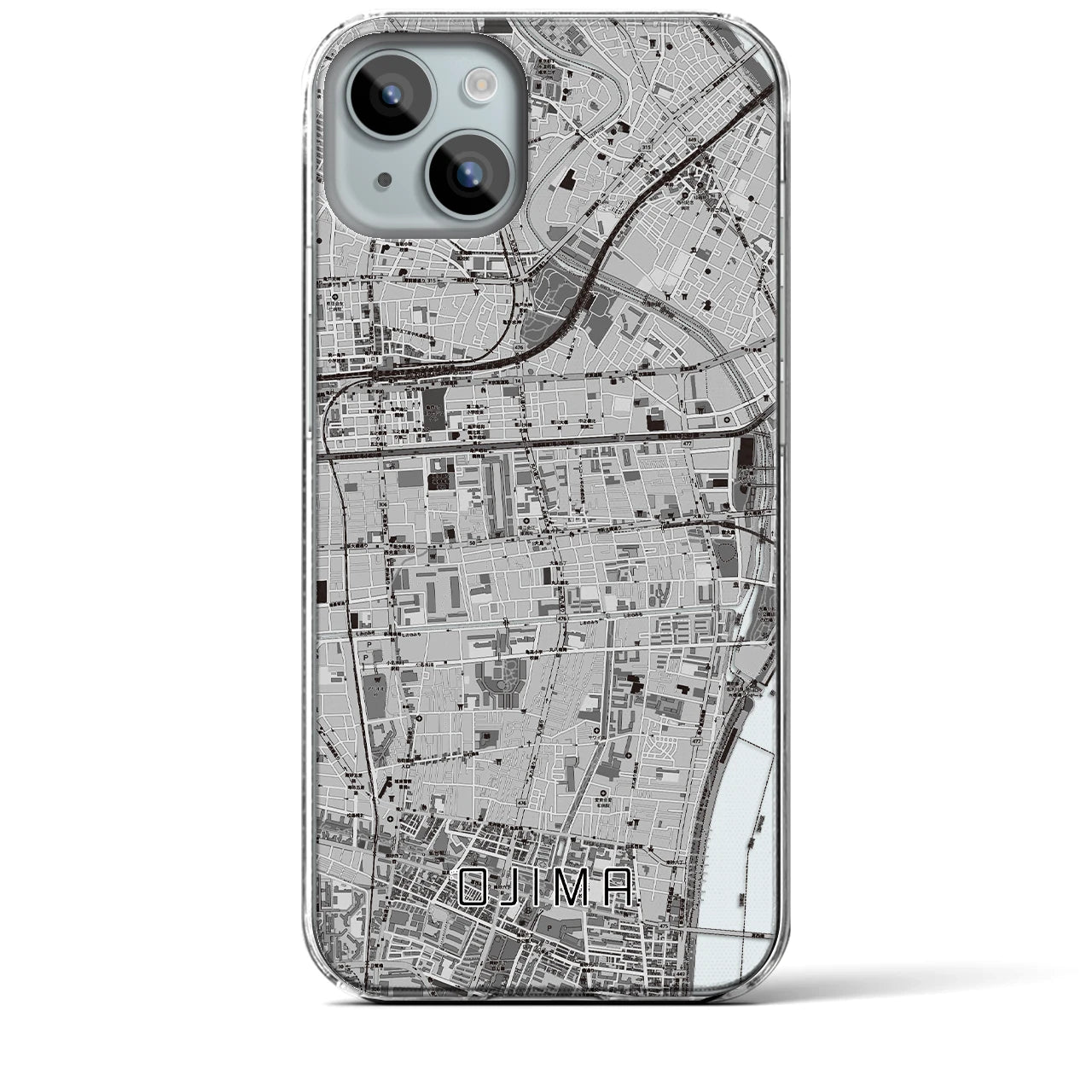 【大島(東京都)】地図柄iPhoneケース(クリアタイプ)