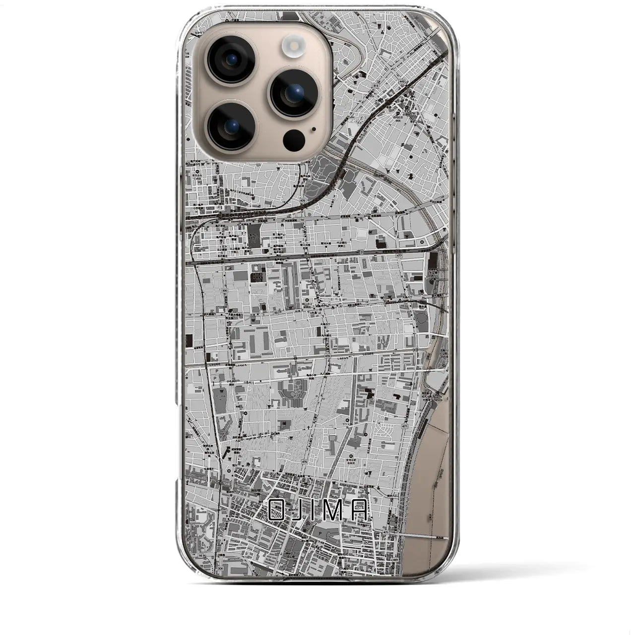 【大島(東京都)】地図柄iPhoneケース(クリアタイプ)