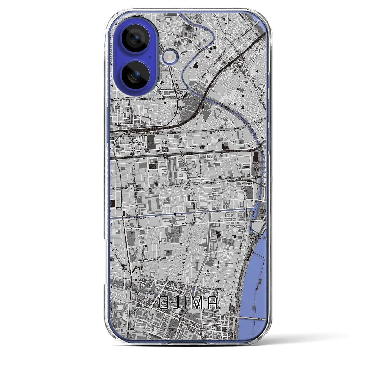 【大島(東京都)】地図柄iPhoneケース(クリアタイプ)