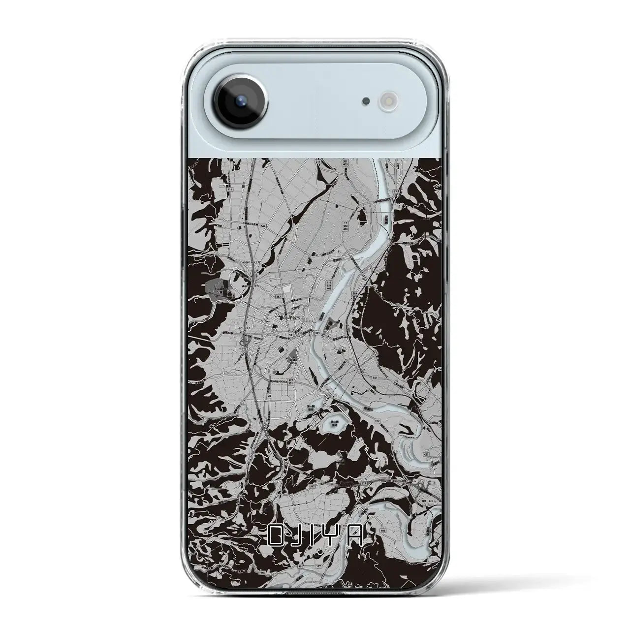 【小千谷(新潟県)】地図柄iPhoneケース(クリアタイプ)モノトーン・iPhone 17 Pro Max 用