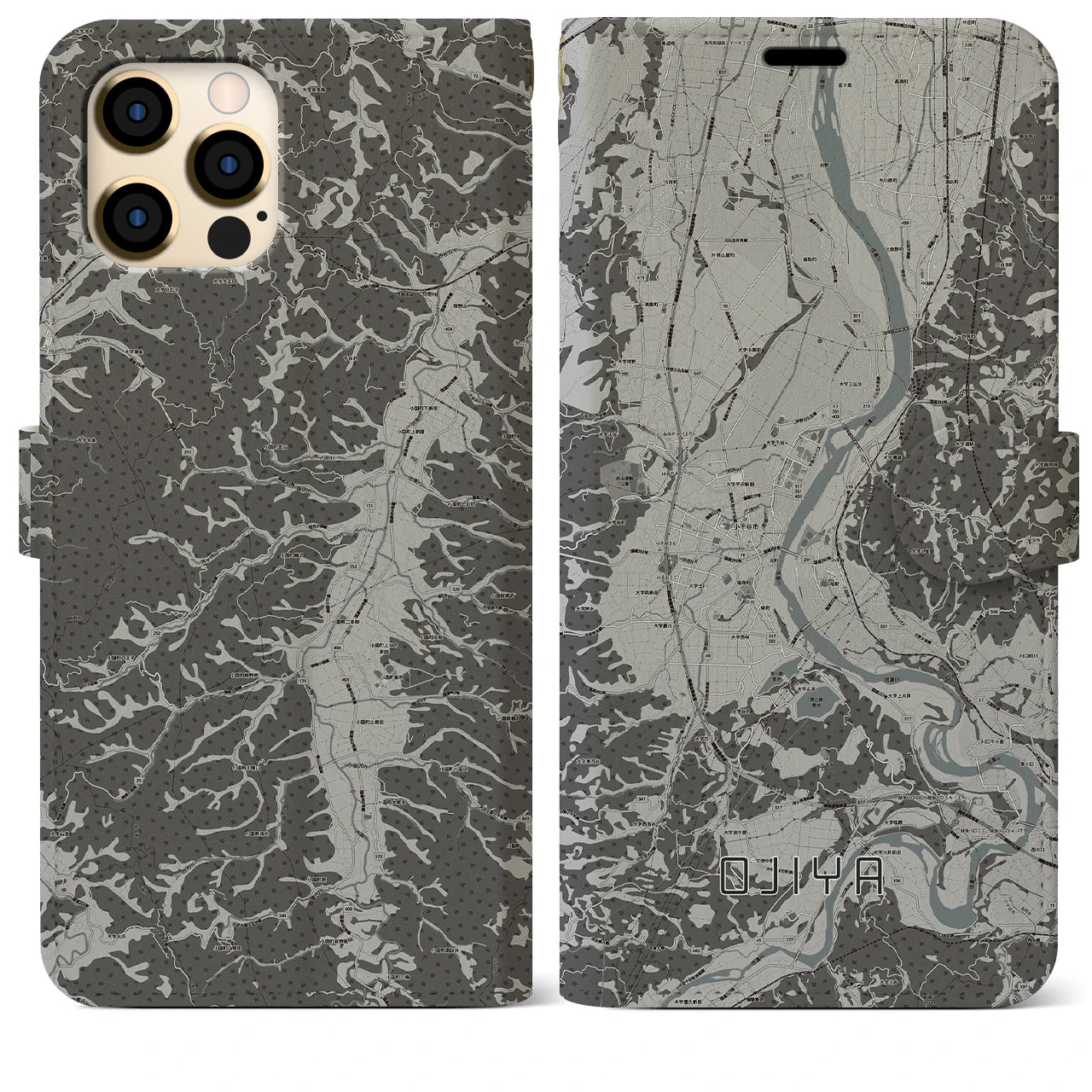 【小千谷(新潟県)】地図柄iPhoneケース(手帳タイプ)