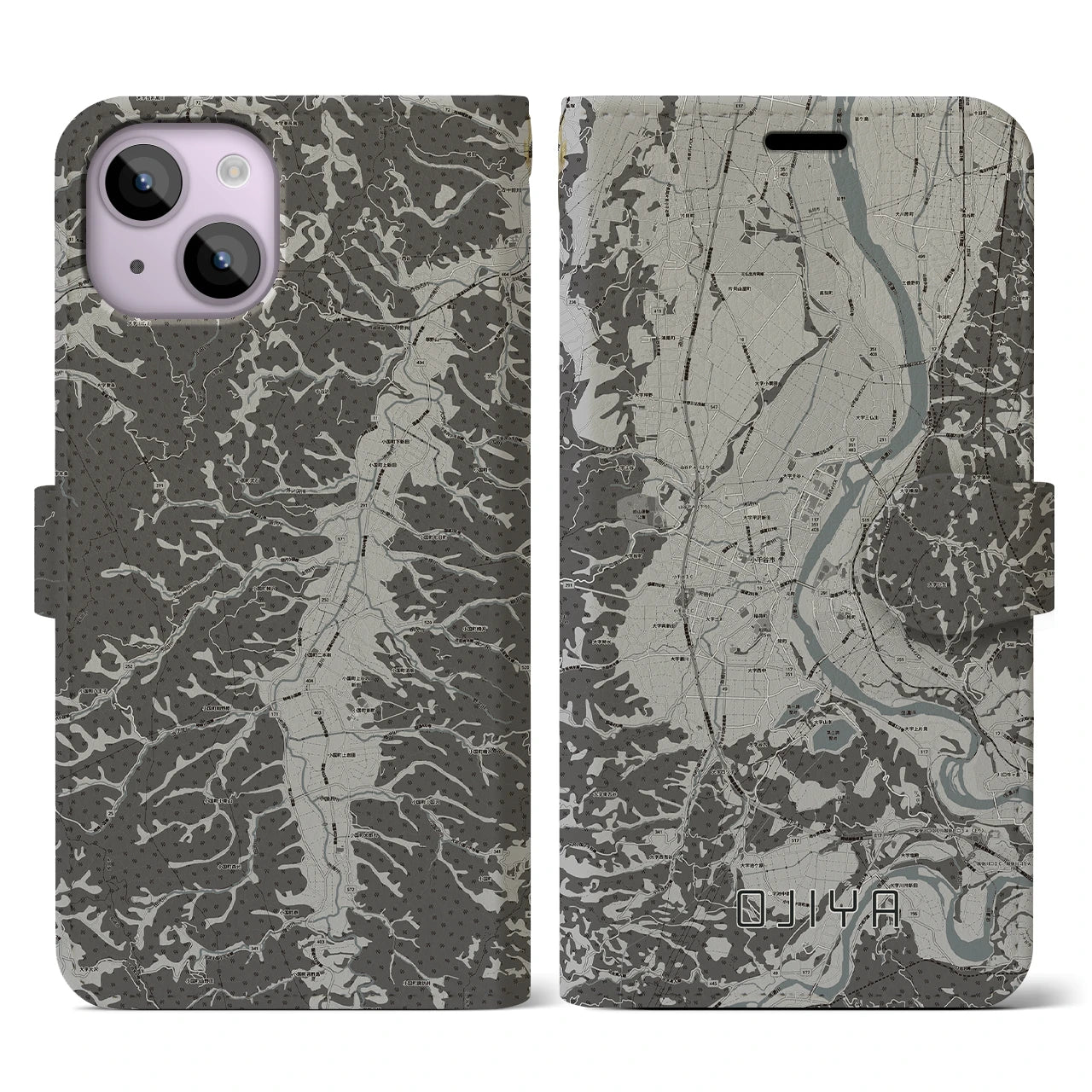 【小千谷(新潟県)】地図柄iPhoneケース(手帳タイプ)