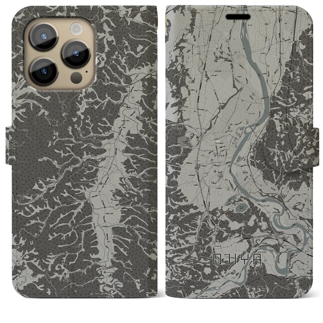 【小千谷(新潟県)】地図柄iPhoneケース(手帳タイプ)