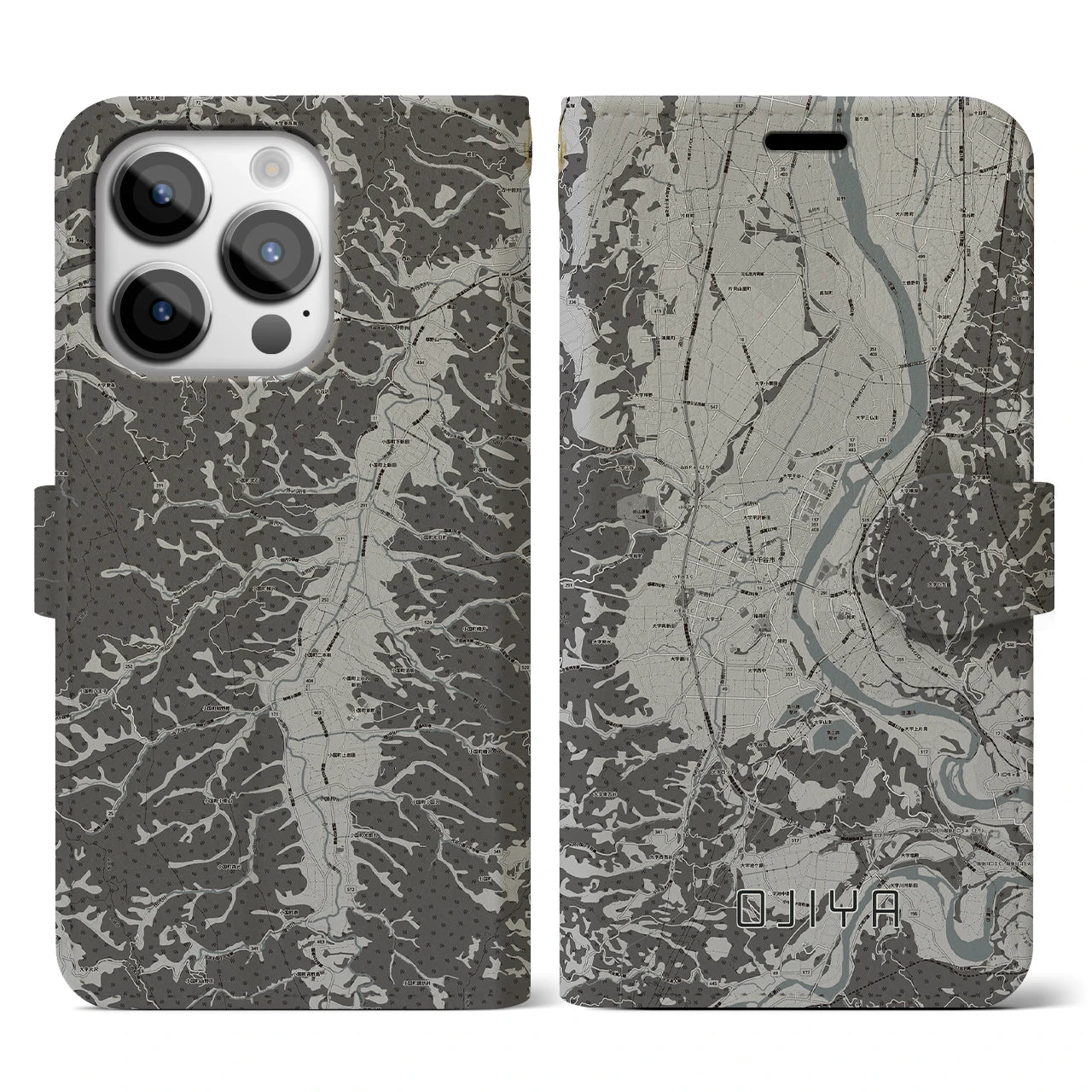 【小千谷(新潟県)】地図柄iPhoneケース(手帳タイプ)