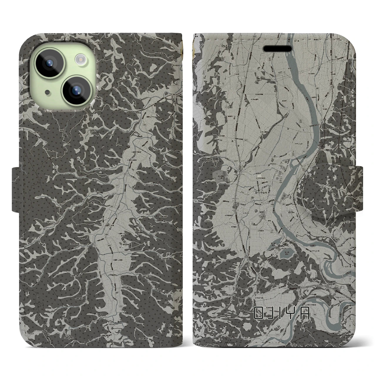 【小千谷(新潟県)】地図柄iPhoneケース(手帳タイプ)