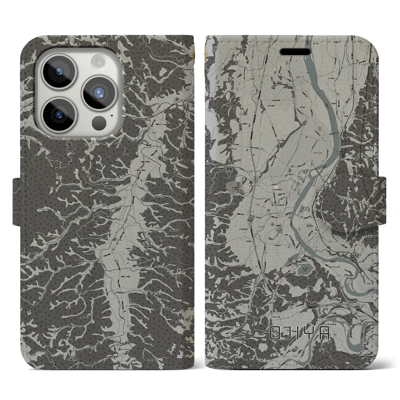 【小千谷(新潟県)】地図柄iPhoneケース(手帳タイプ)