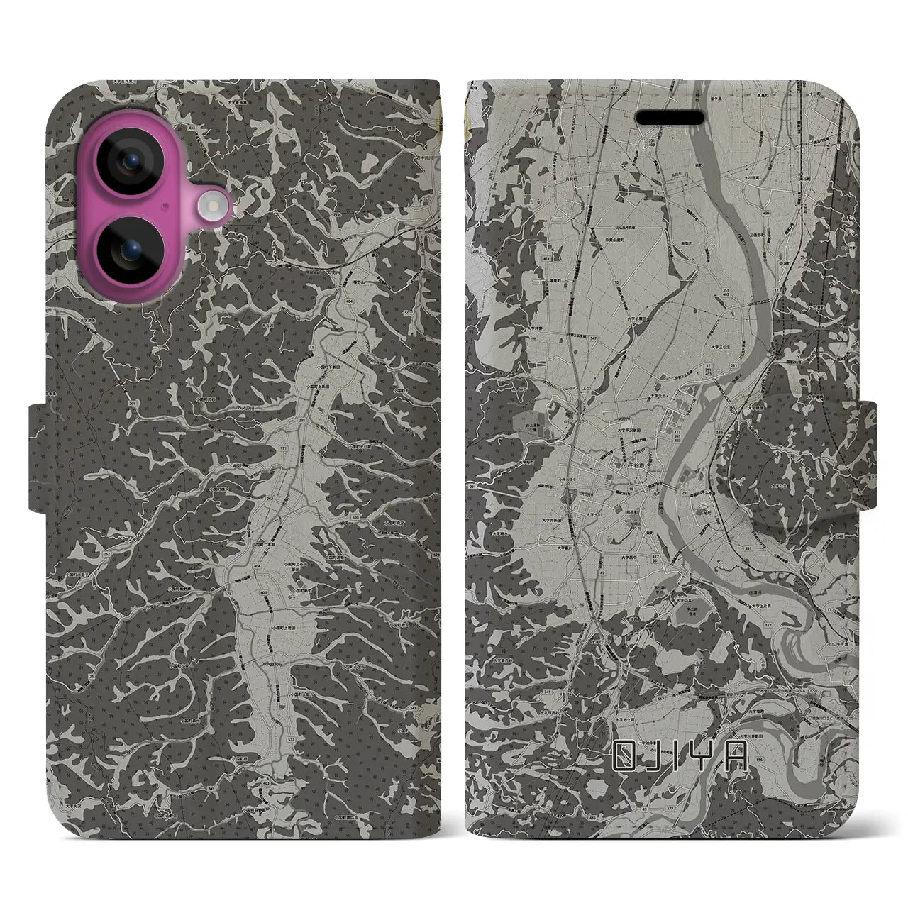 【小千谷(新潟県)】地図柄iPhoneケース(手帳タイプ)