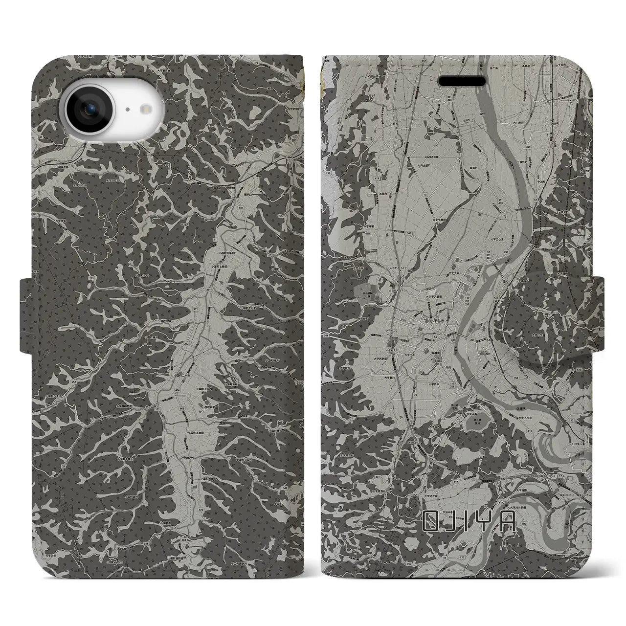 【小千谷(新潟県)】地図柄iPhoneケース(手帳タイプ)