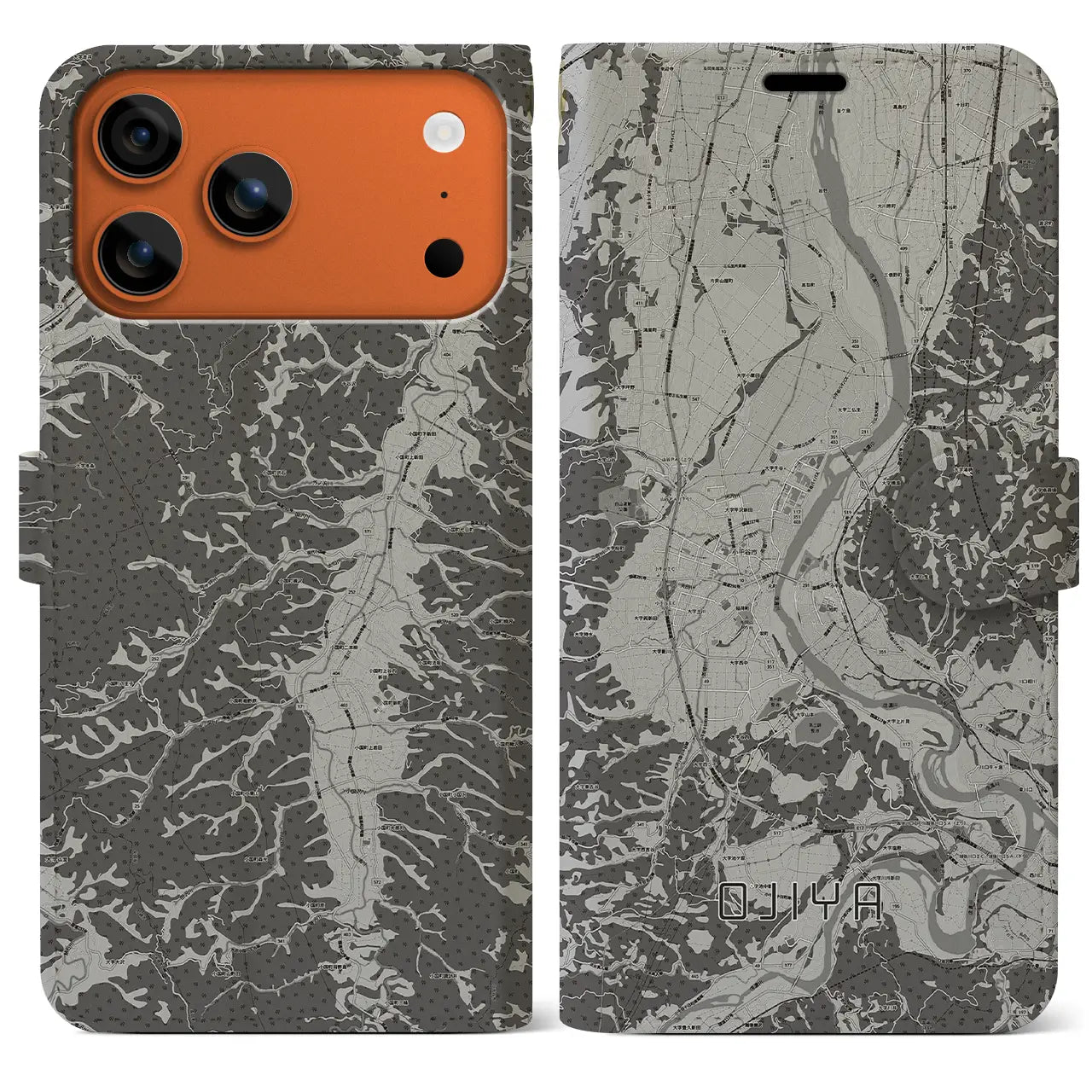 【小千谷(新潟県)】地図柄iPhoneケース(手帳タイプ)