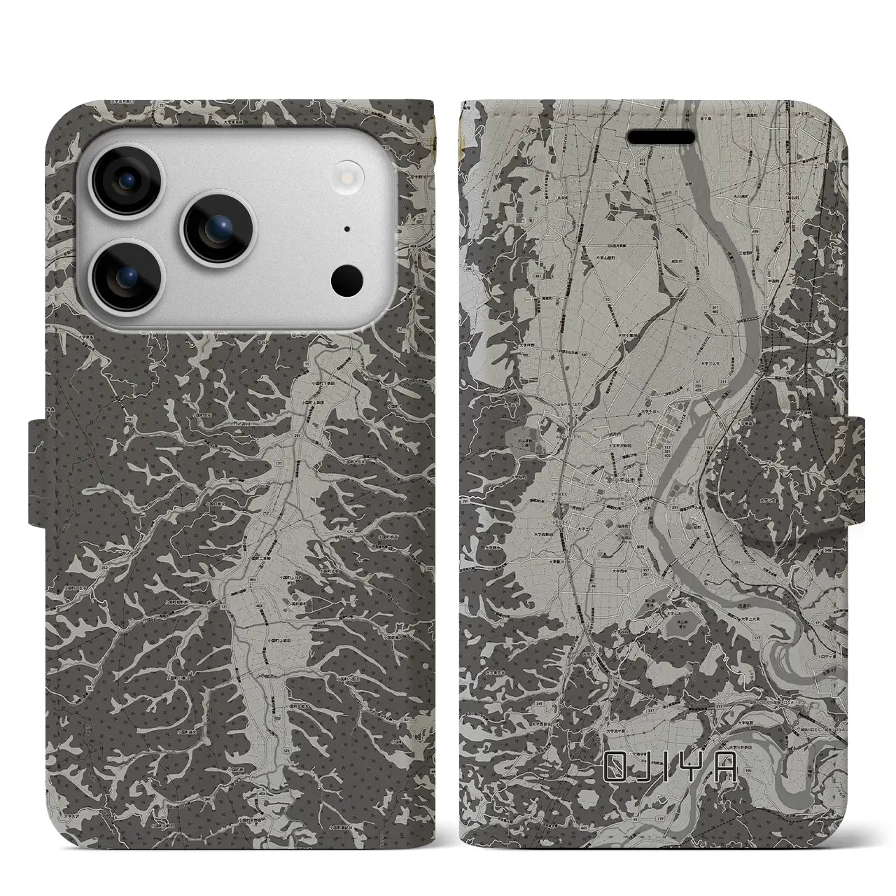 【小千谷(新潟県)】地図柄iPhoneケース(手帳タイプ)