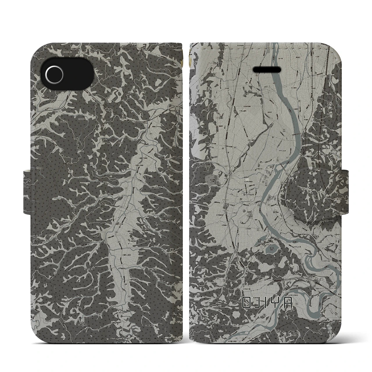 【小千谷(新潟県)】地図柄iPhoneケース(手帳タイプ)