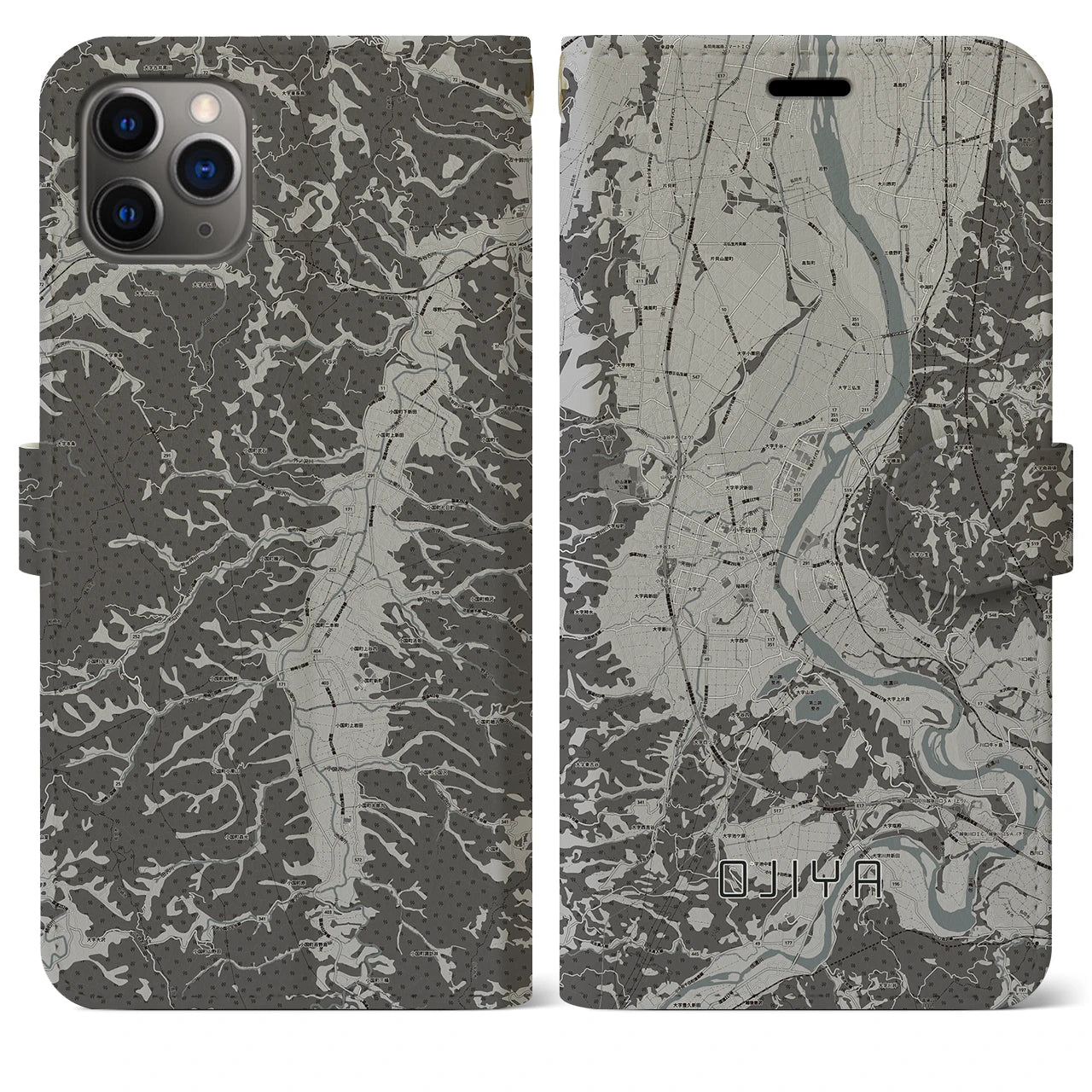 【小千谷(新潟県)】地図柄iPhoneケース(手帳タイプ)