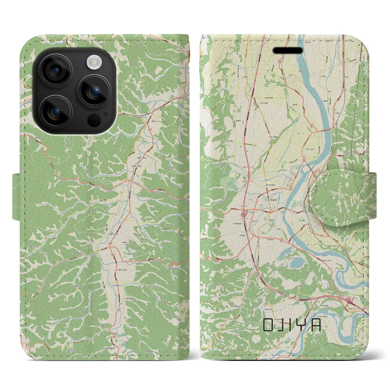 【小千谷(新潟県)】地図柄iPhoneケース(手帳タイプ)