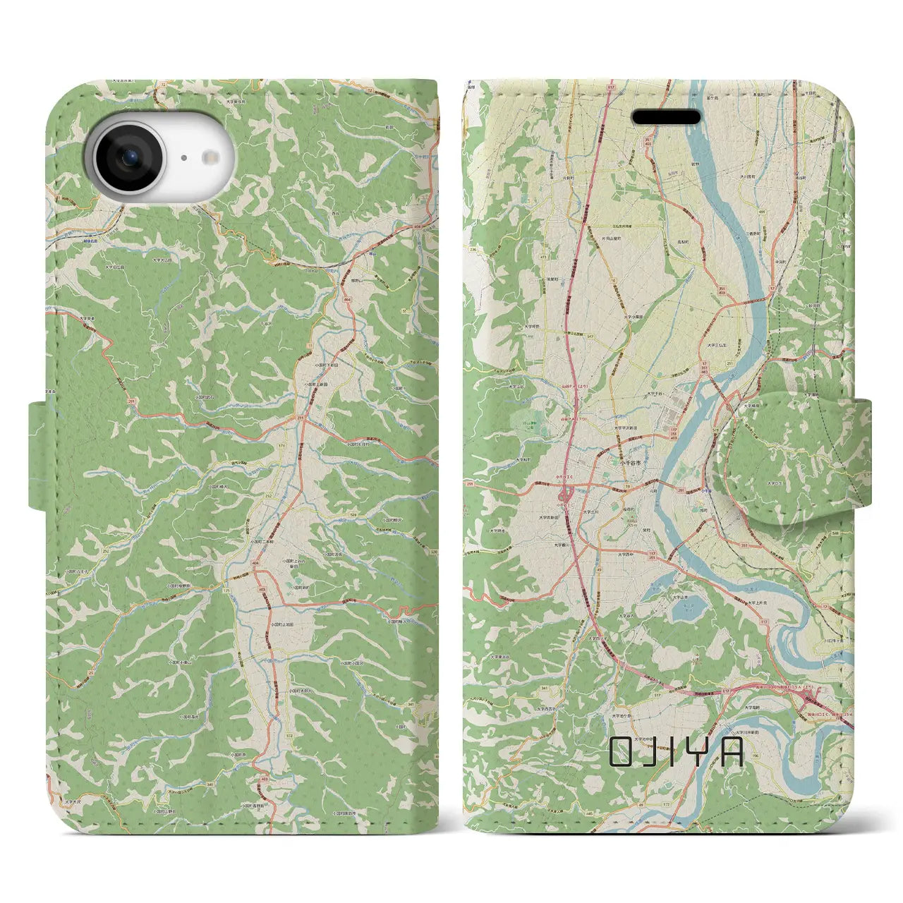 【小千谷(新潟県)】地図柄iPhoneケース(手帳タイプ)