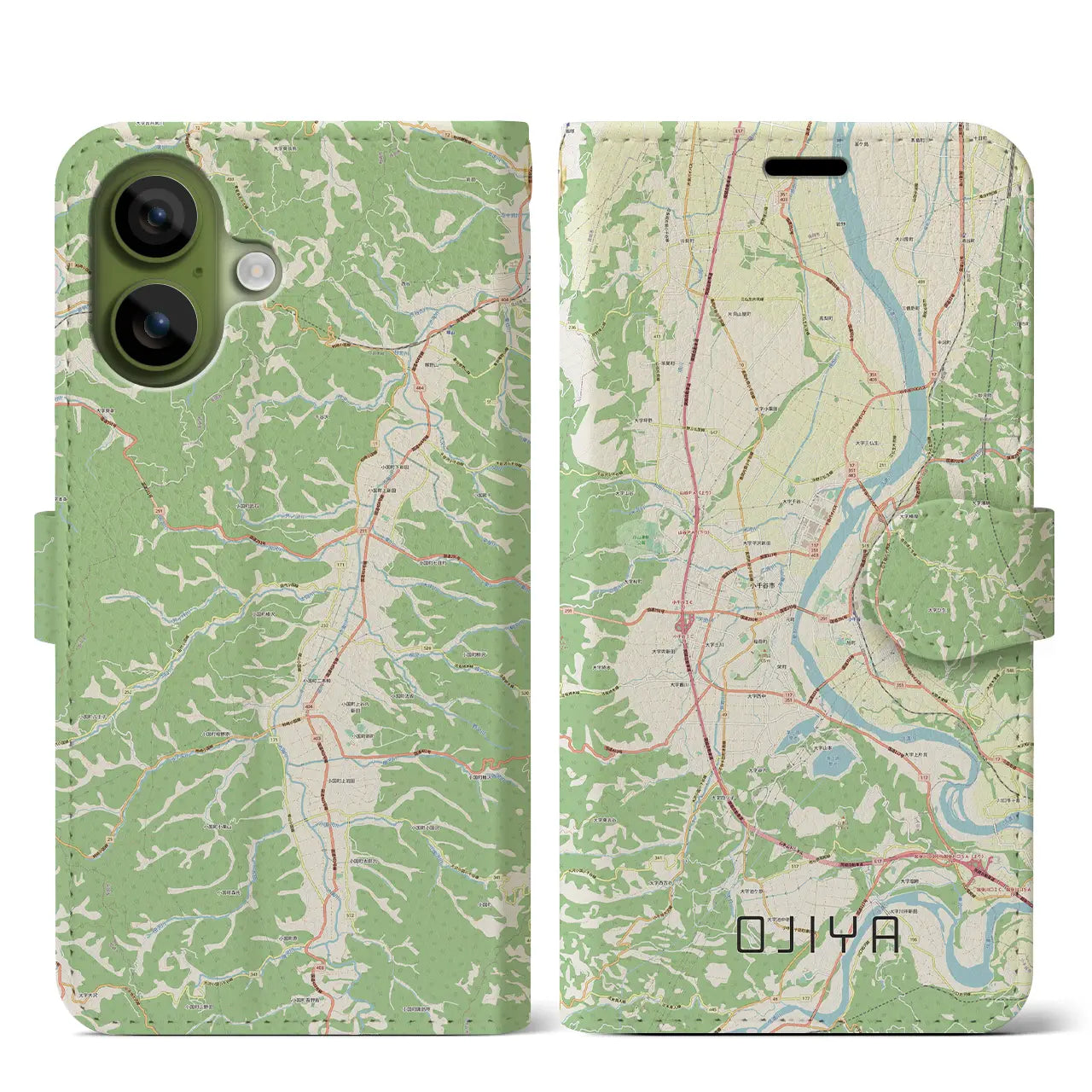 【小千谷(新潟県)】地図柄iPhoneケース(手帳タイプ)