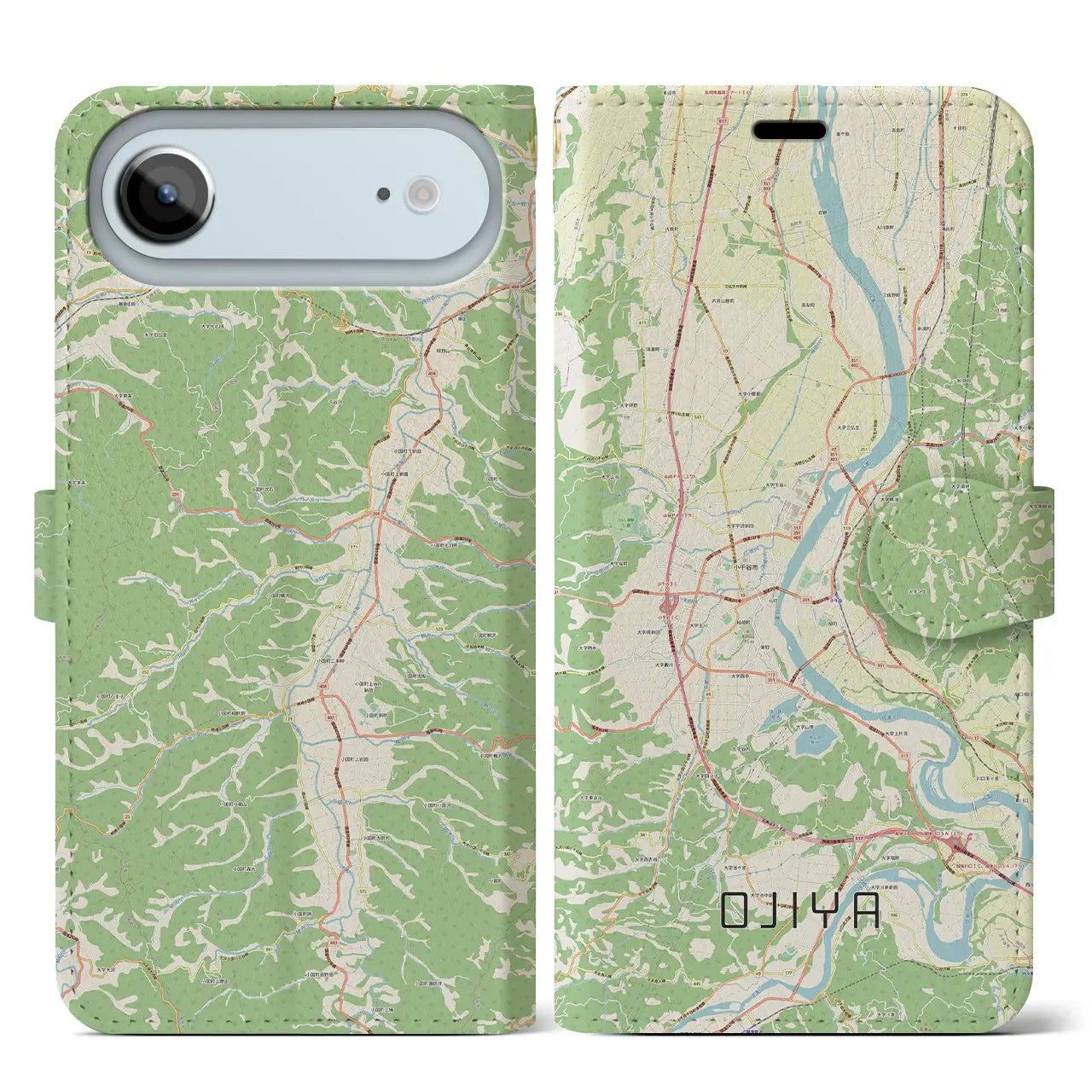 【小千谷(新潟県)】地図柄iPhoneケース(手帳タイプ)