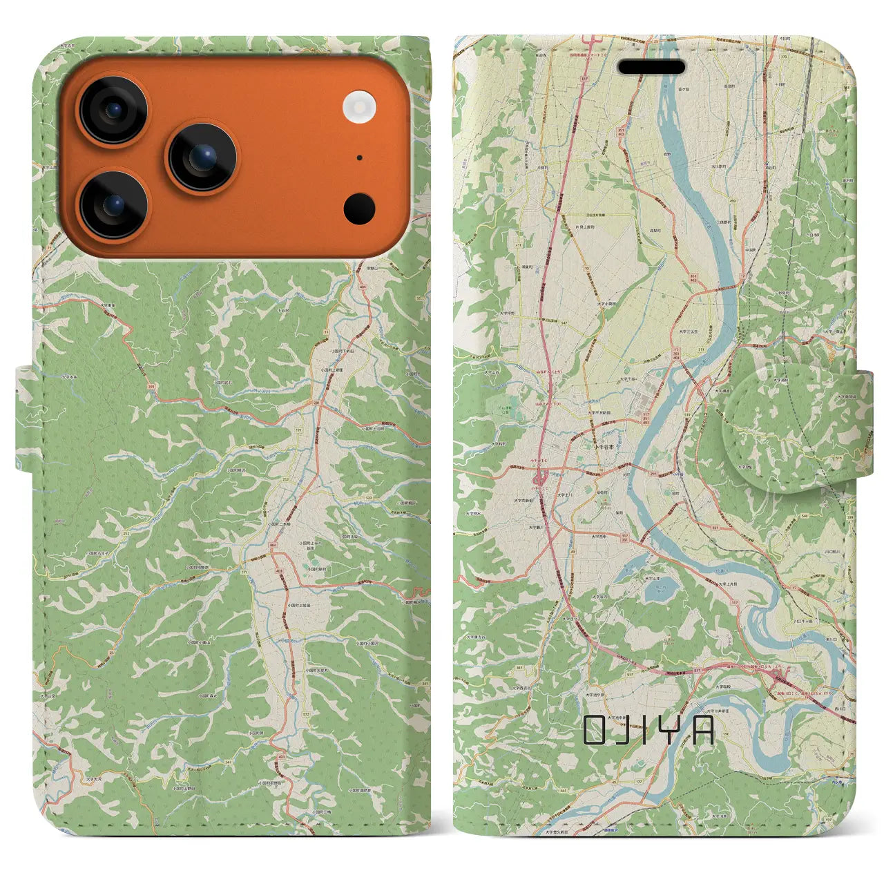 【小千谷(新潟県)】地図柄iPhoneケース(手帳タイプ)