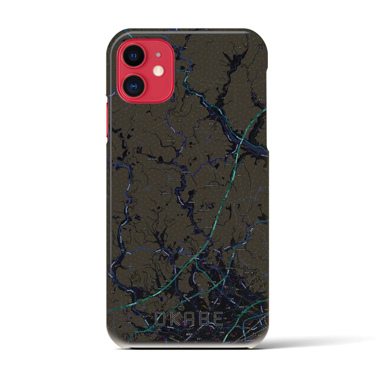 【岡部(静岡県)】地図柄iPhoneケース(バックカバータイプ)