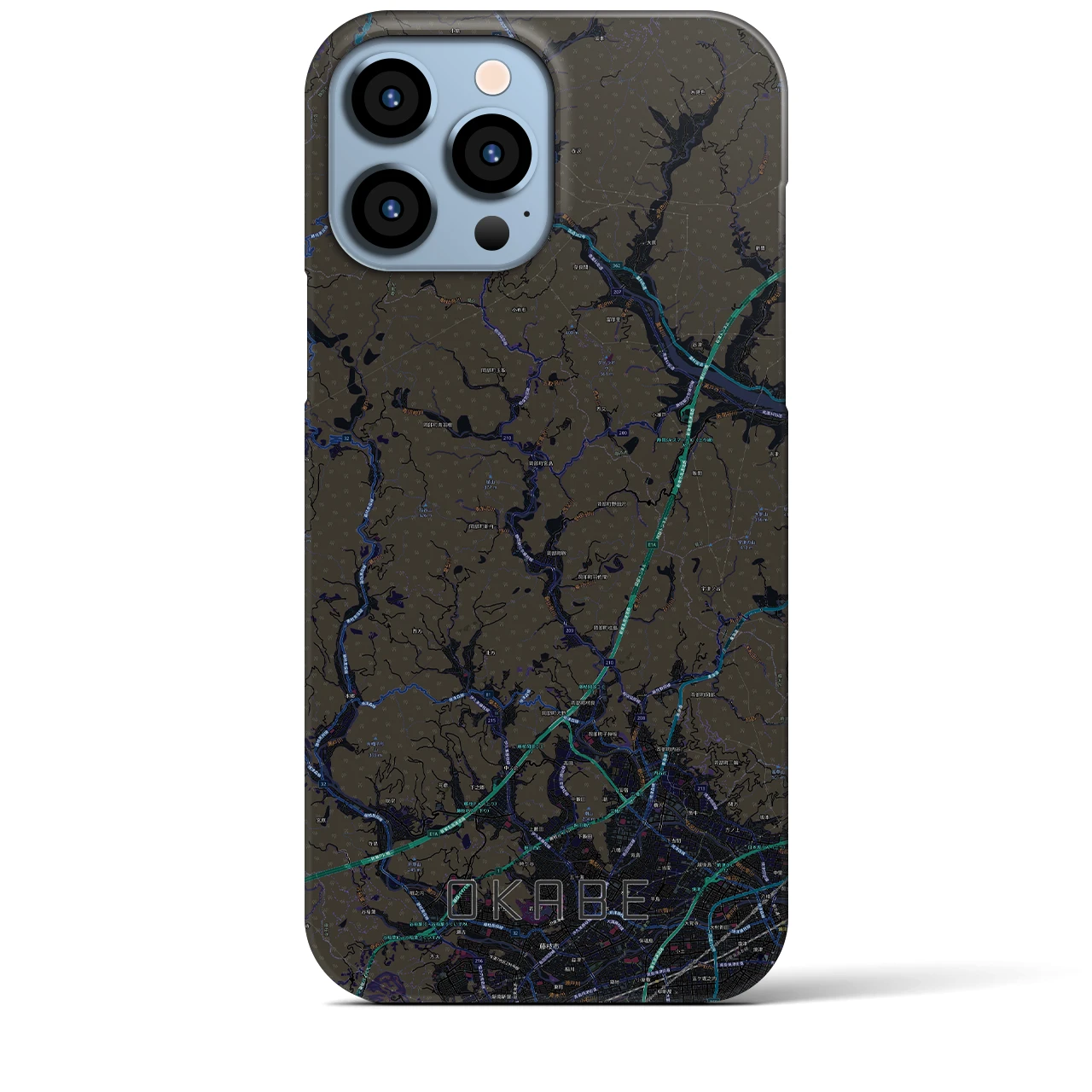 【岡部(静岡県)】地図柄iPhoneケース(バックカバータイプ)