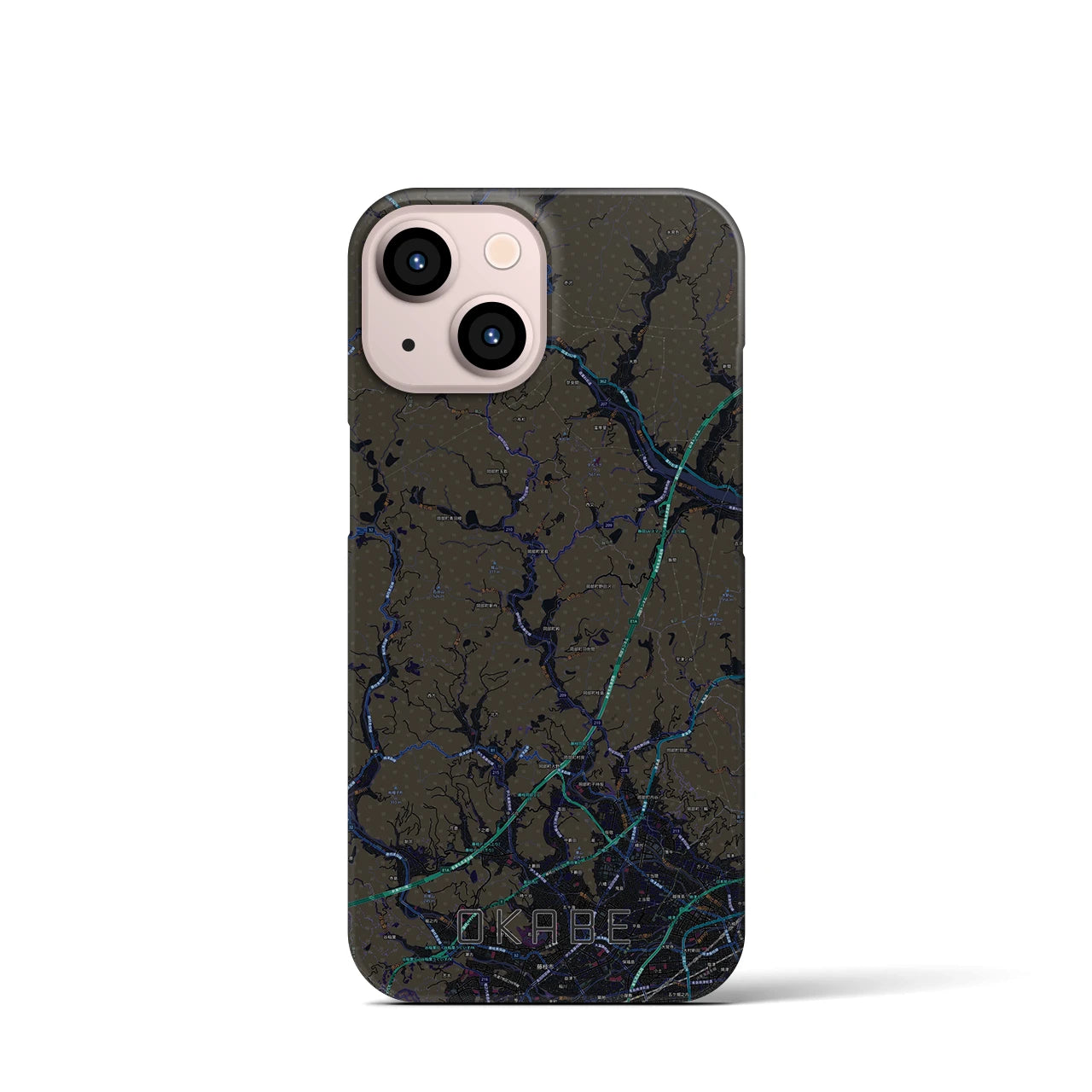 【岡部(静岡県)】地図柄iPhoneケース(バックカバータイプ)