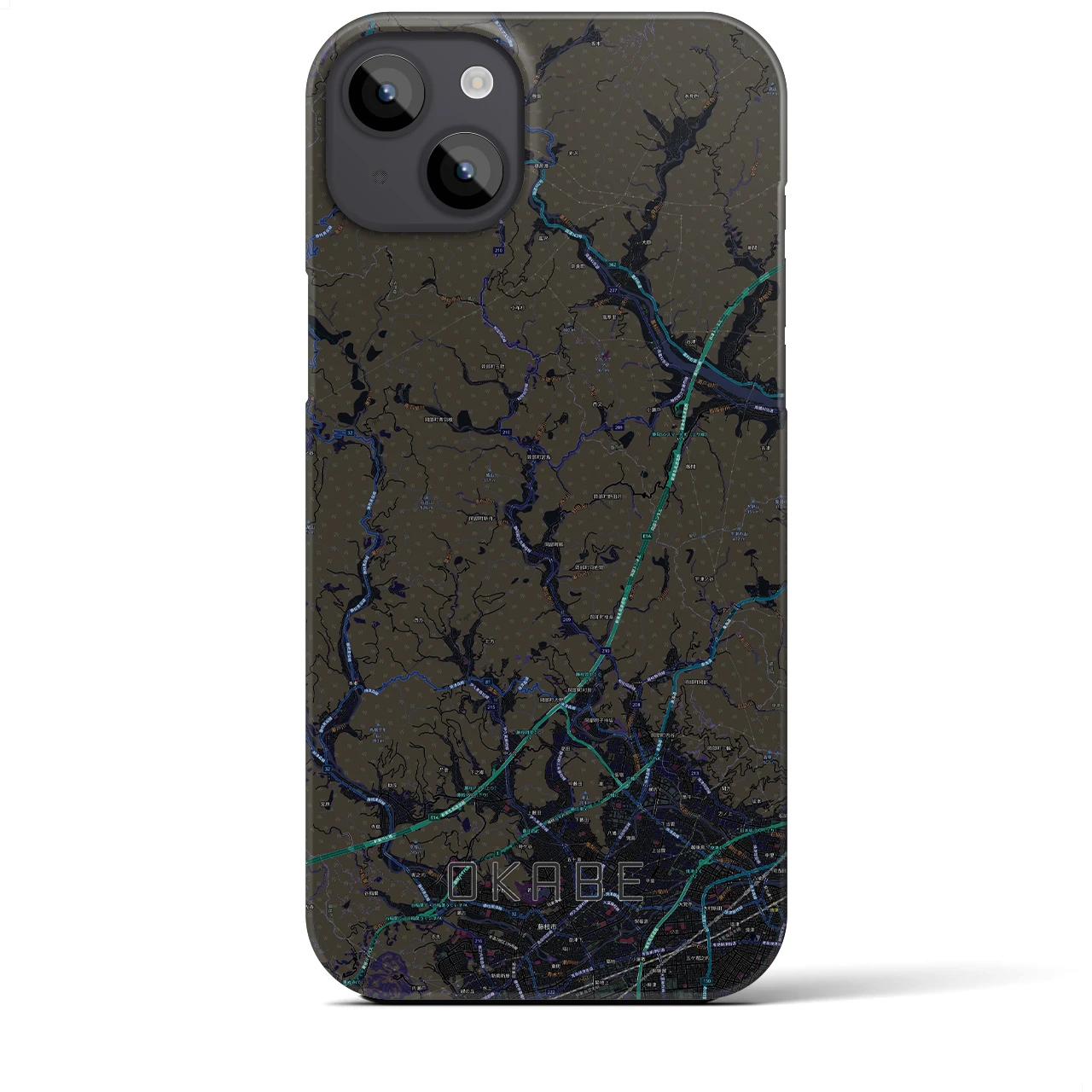 【岡部(静岡県)】地図柄iPhoneケース(バックカバータイプ)