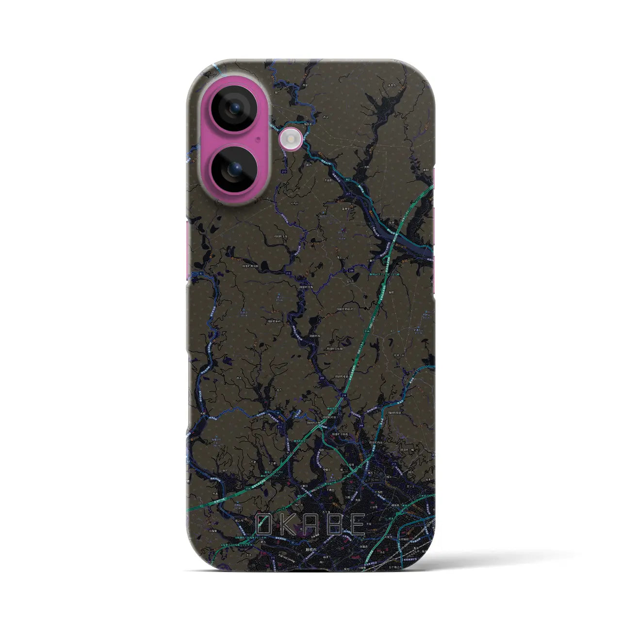 【岡部(静岡県)】地図柄iPhoneケース(バックカバータイプ)