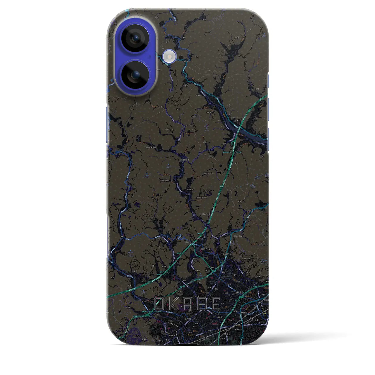 【岡部(静岡県)】地図柄iPhoneケース(バックカバータイプ)