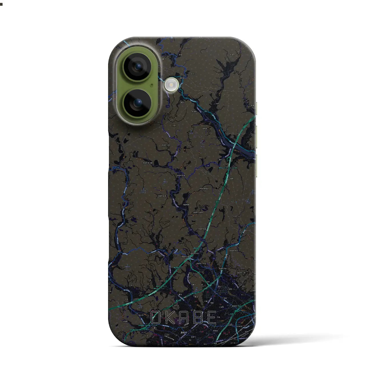 【岡部(静岡県)】地図柄iPhoneケース(バックカバータイプ)