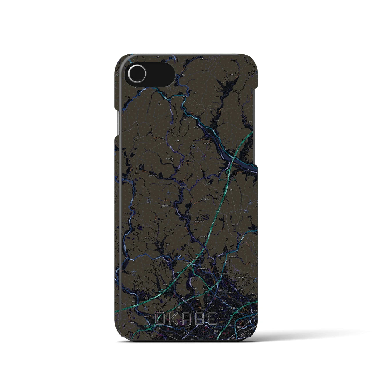 【岡部(静岡県)】地図柄iPhoneケース(バックカバータイプ)