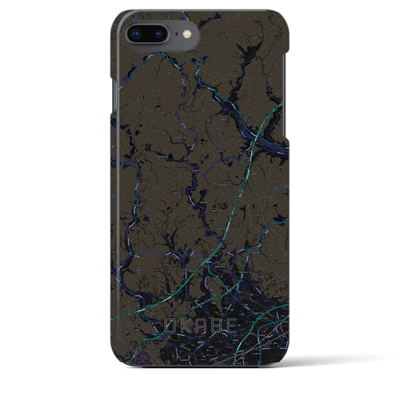 【岡部(静岡県)】地図柄iPhoneケース(バックカバータイプ)