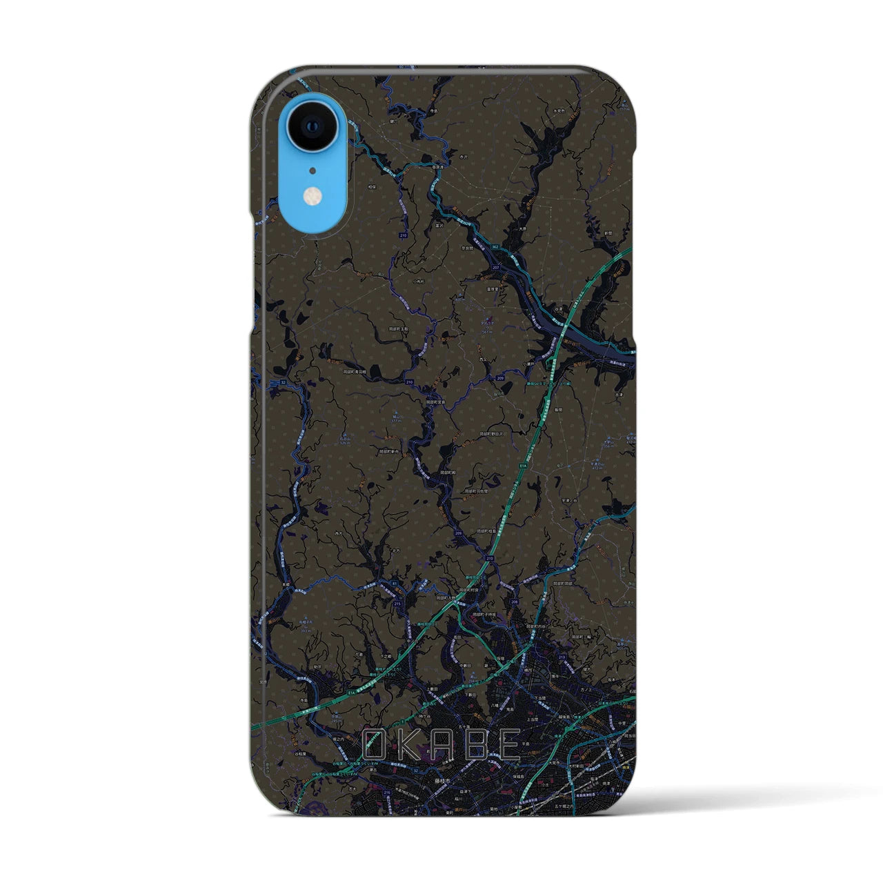 【岡部(静岡県)】地図柄iPhoneケース(バックカバータイプ)