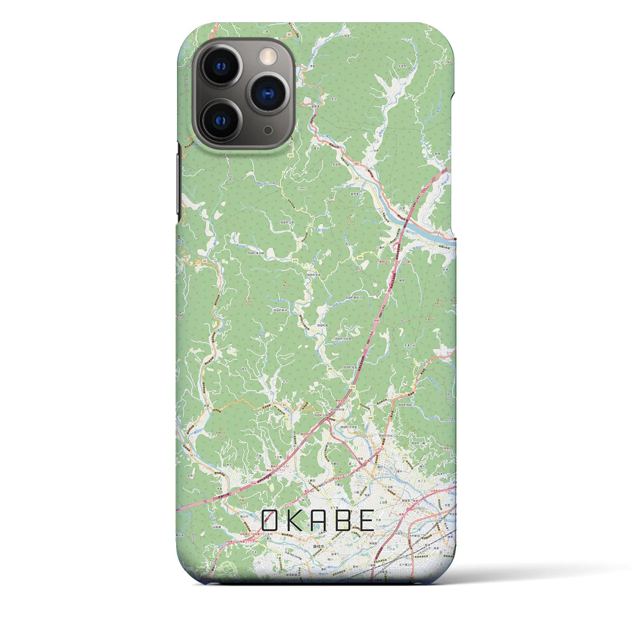 【岡部(静岡県)】地図柄iPhoneケース(バックカバータイプ)