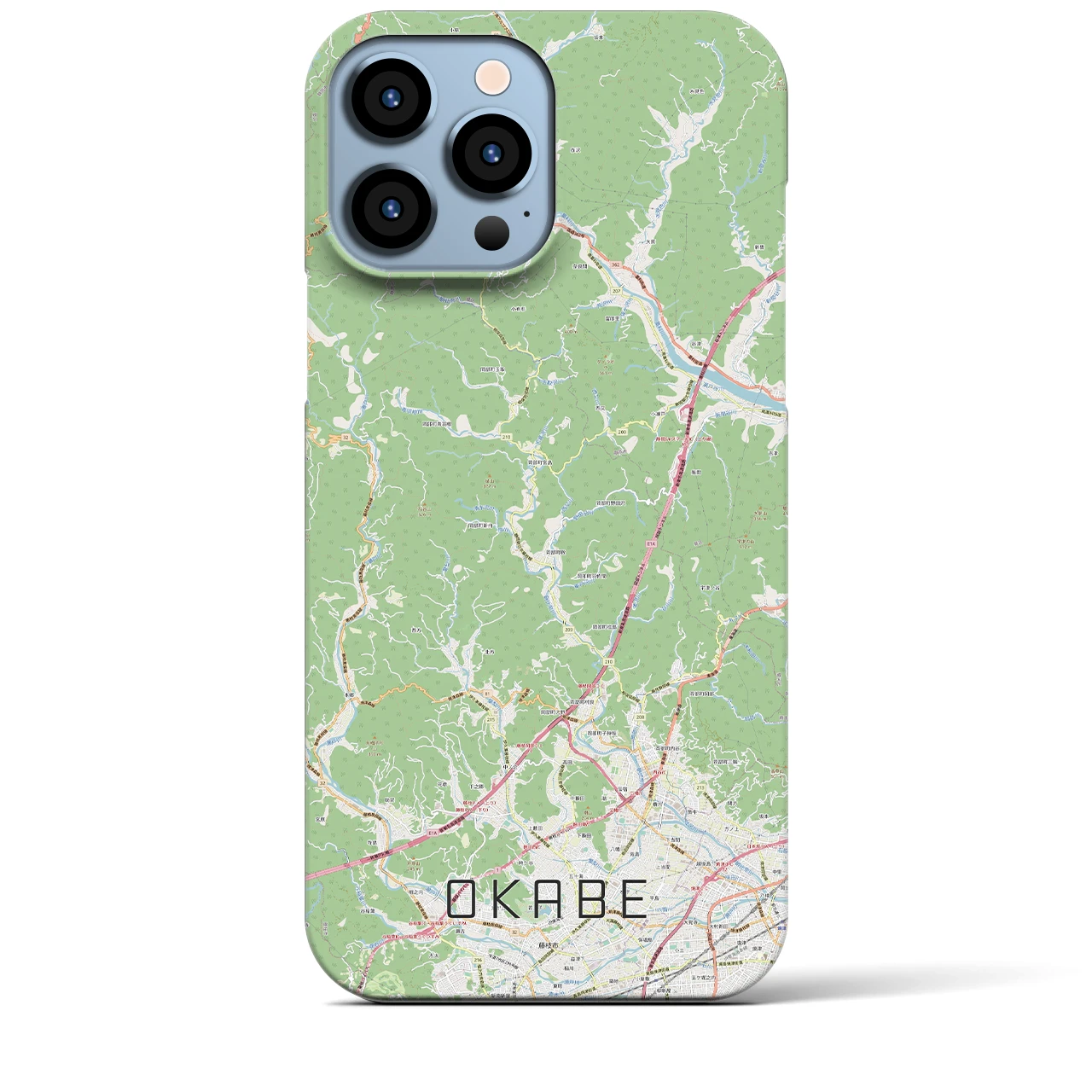 【岡部(静岡県)】地図柄iPhoneケース(バックカバータイプ)