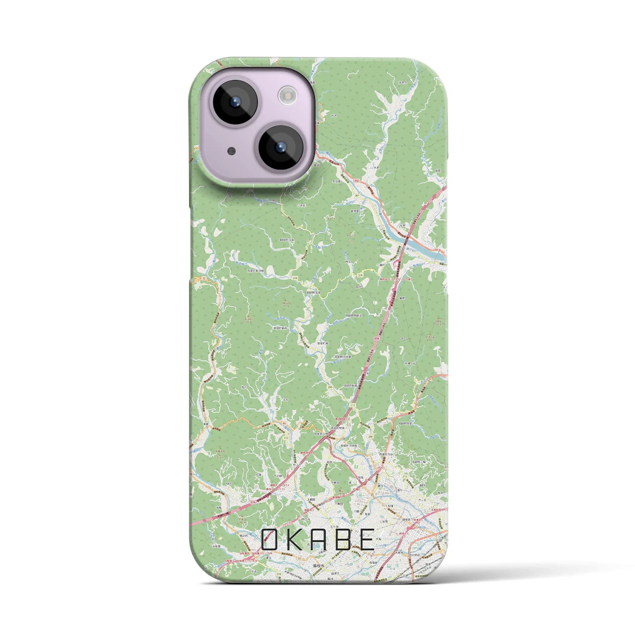 【岡部(静岡県)】地図柄iPhoneケース(バックカバータイプ)