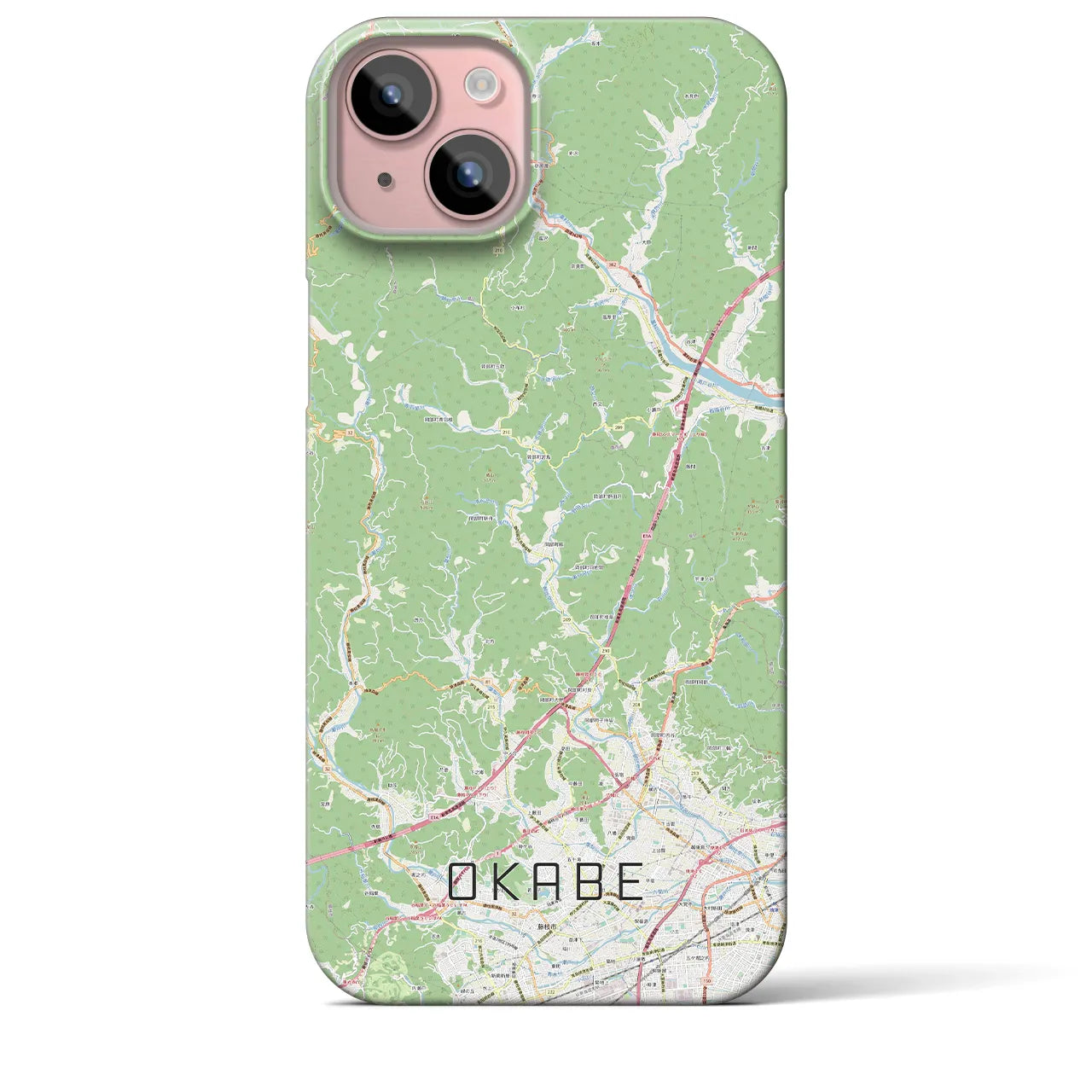 【岡部(静岡県)】地図柄iPhoneケース(バックカバータイプ)