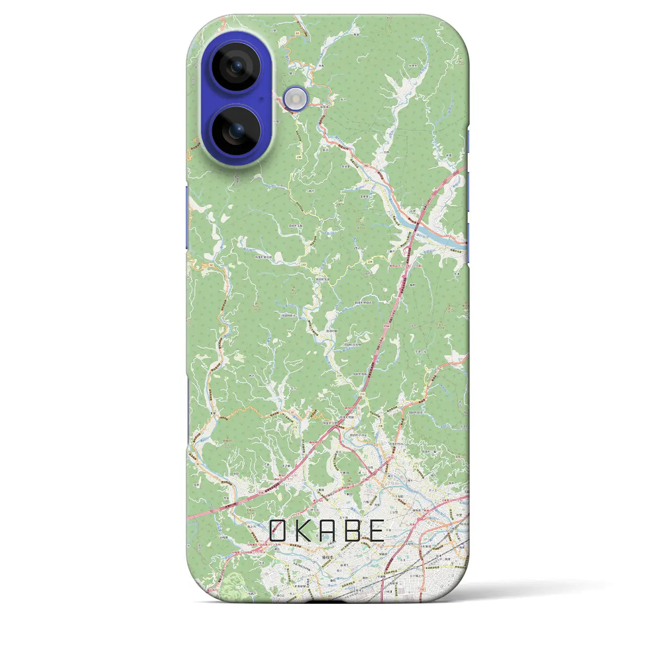 【岡部(静岡県)】地図柄iPhoneケース(バックカバータイプ)ナチュラル・iPhone 16 Pro Max 用