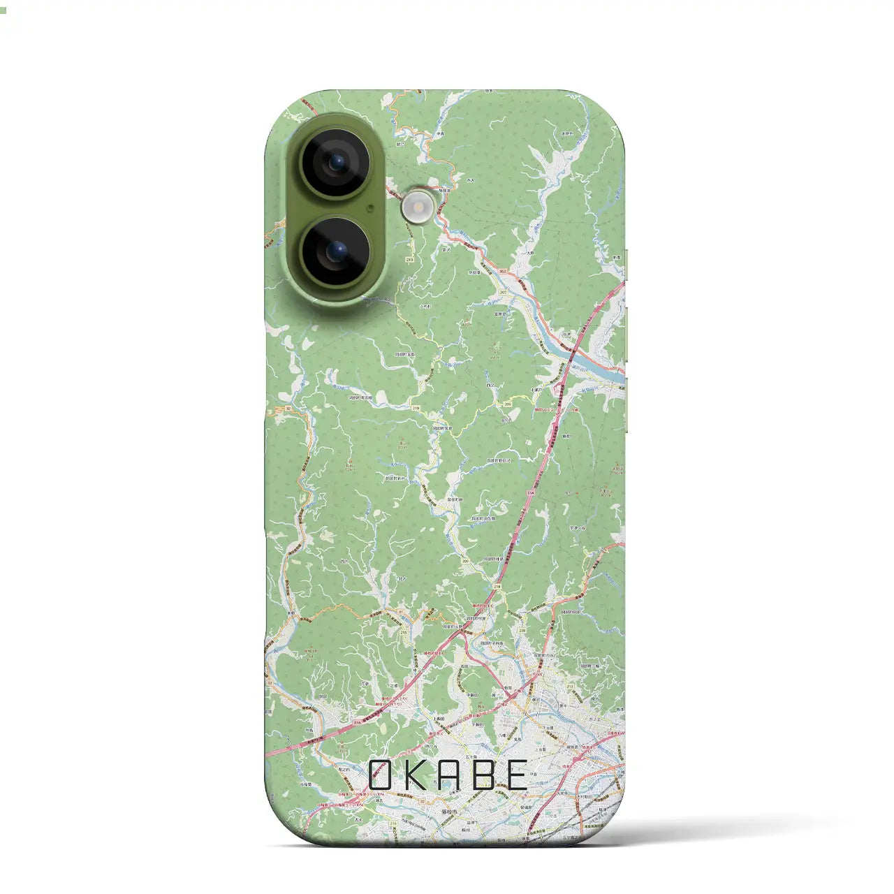 【岡部(静岡県)】地図柄iPhoneケース(バックカバータイプ)ナチュラル・iPhone 17 Pro Max 用