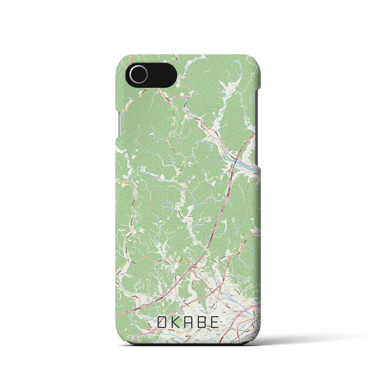 【岡部(静岡県)】地図柄iPhoneケース(バックカバータイプ)