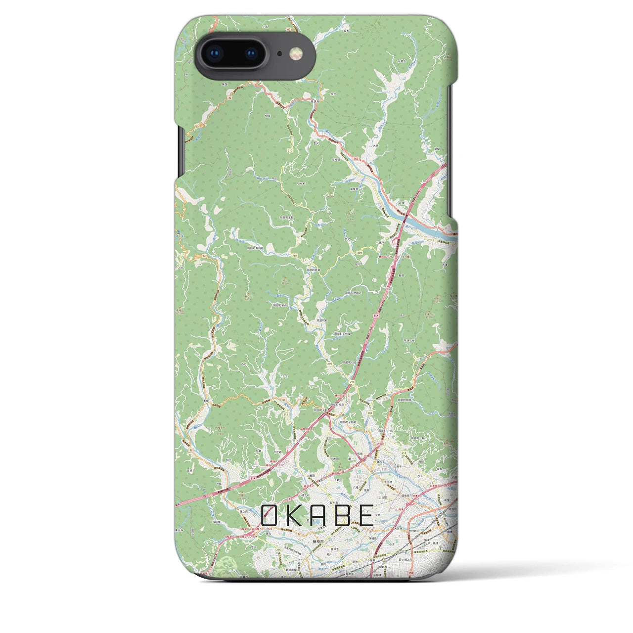 【岡部(静岡県)】地図柄iPhoneケース(バックカバータイプ)