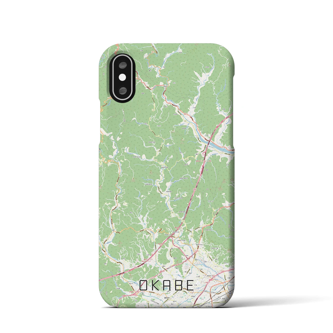 【岡部(静岡県)】地図柄iPhoneケース(バックカバータイプ)