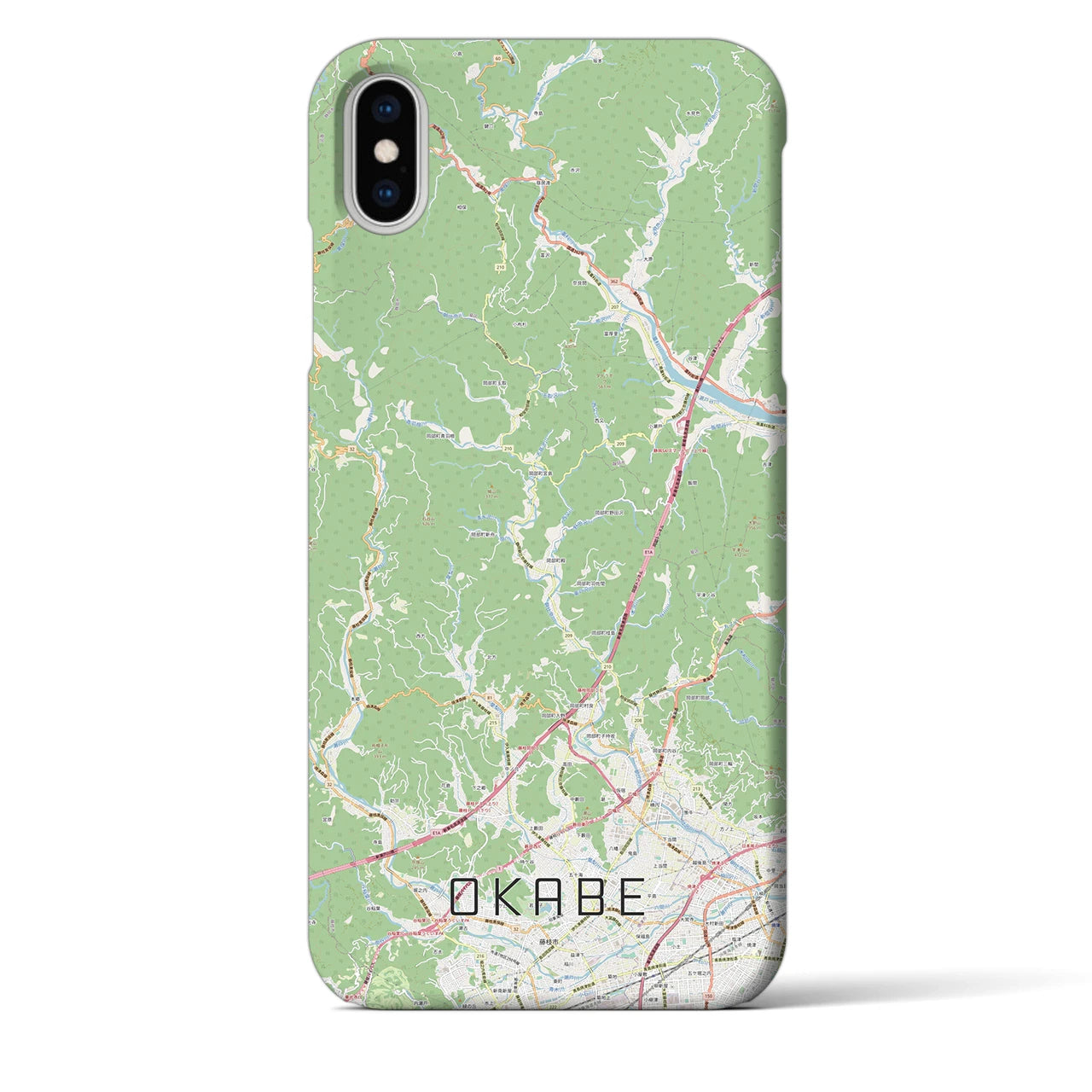 【岡部(静岡県)】地図柄iPhoneケース(バックカバータイプ)