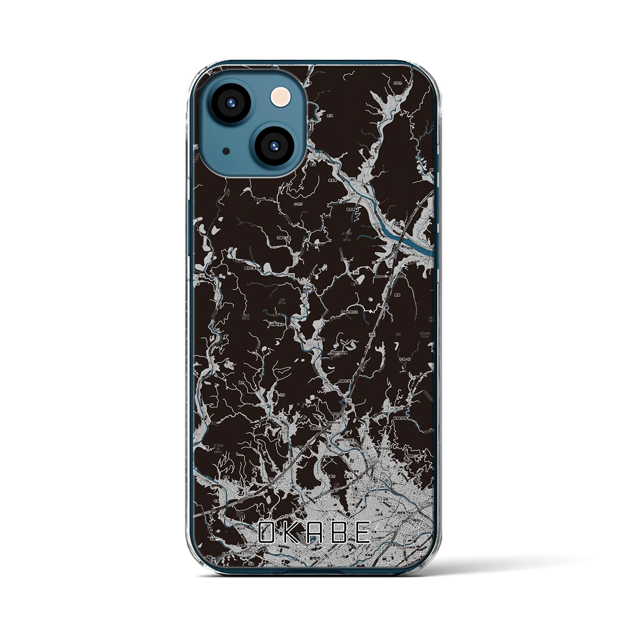 【岡部(静岡県)】地図柄iPhoneケース(クリアタイプ)