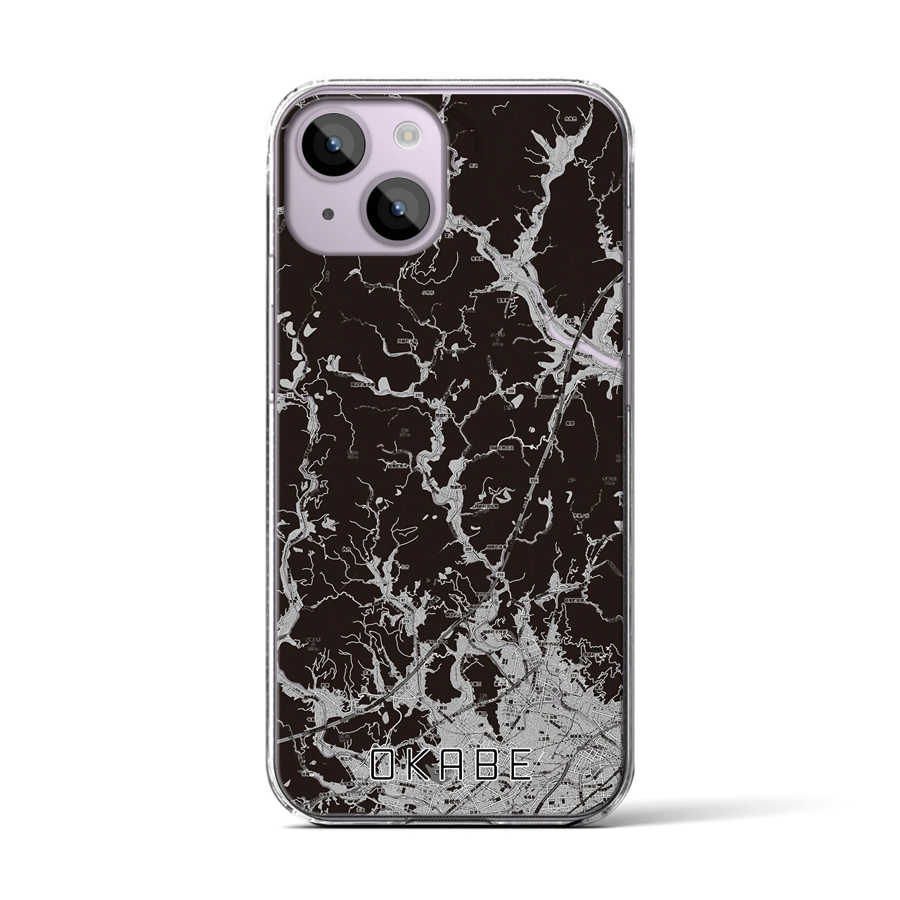 【岡部(静岡県)】地図柄iPhoneケース(クリアタイプ)