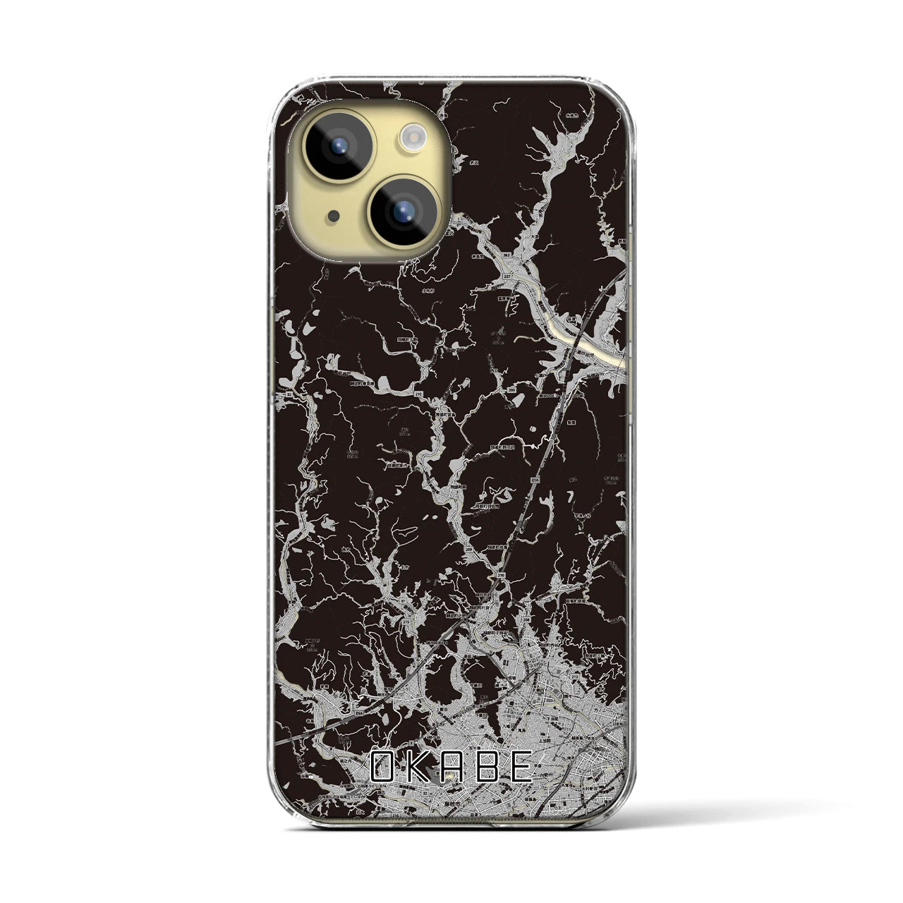 【岡部(静岡県)】地図柄iPhoneケース(クリアタイプ)