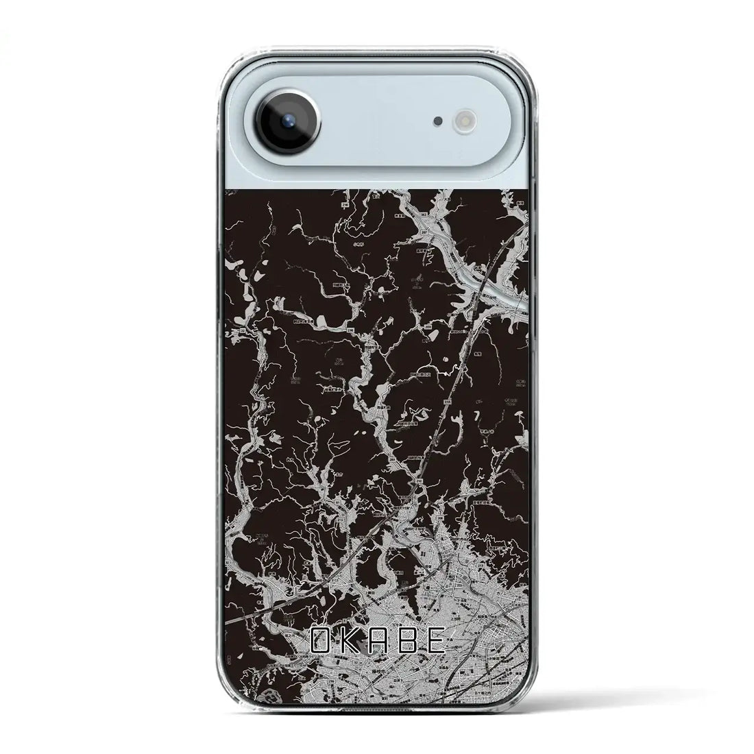 【岡部(静岡県)】地図柄iPhoneケース(クリアタイプ)モノトーン・iPhone 17 Pro Max 用