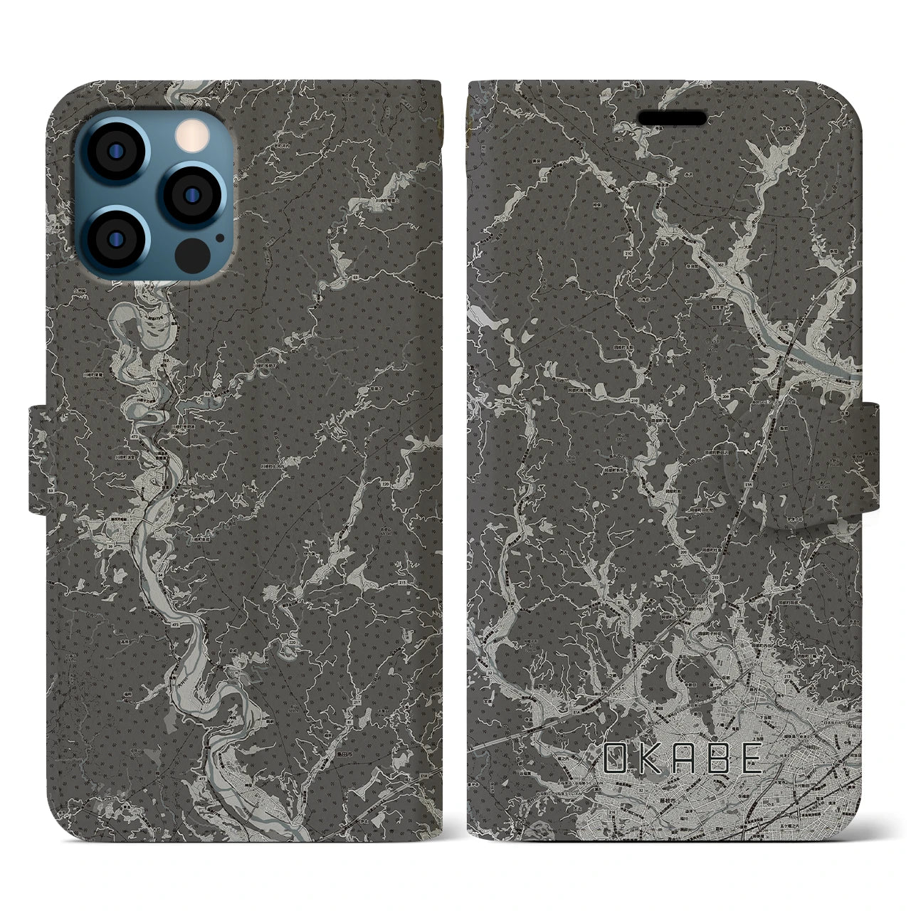 【岡部(静岡県)】地図柄iPhoneケース(手帳タイプ)