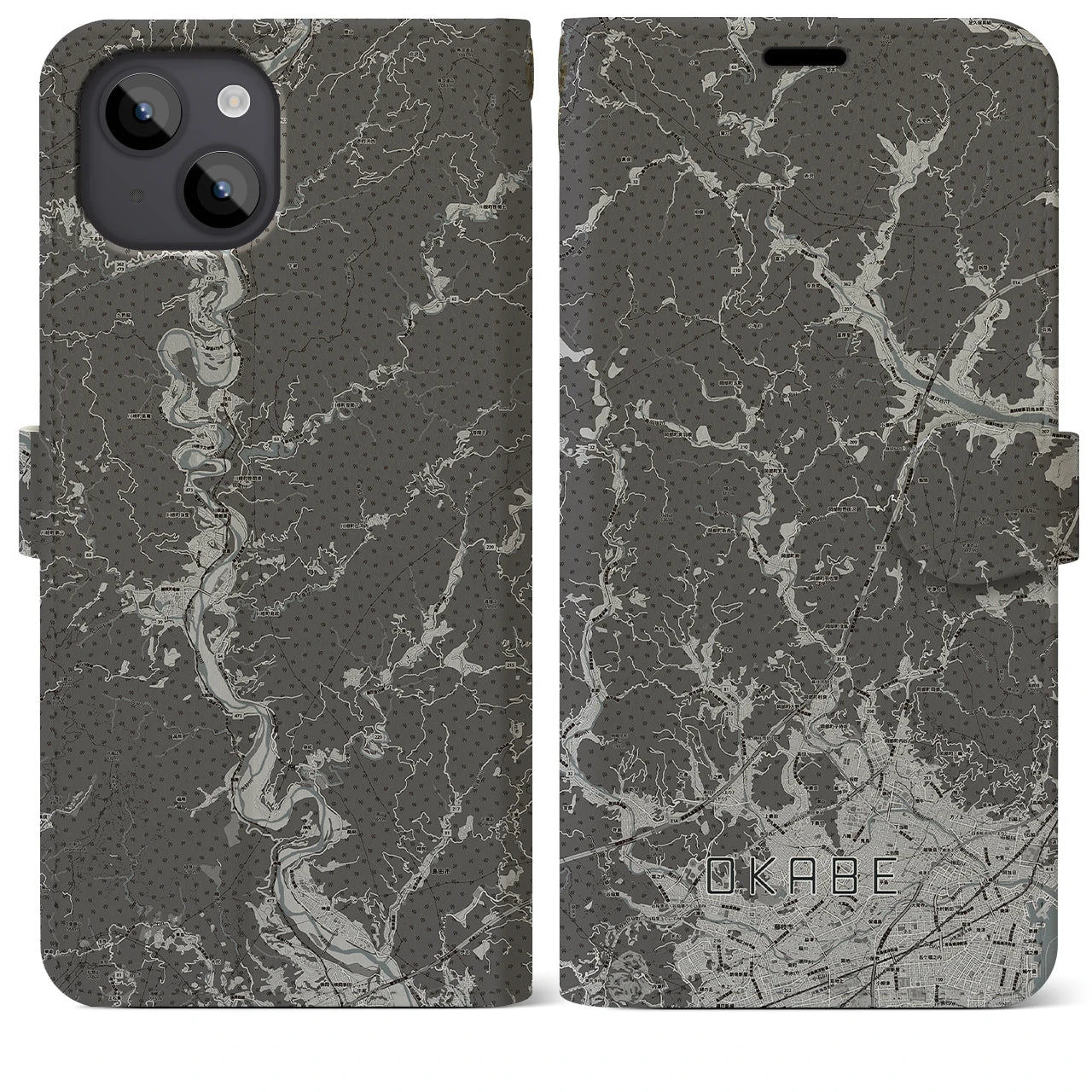 【岡部(静岡県)】地図柄iPhoneケース(手帳タイプ)